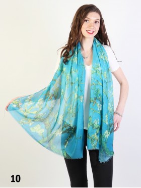 Almond Blossoms Oil Painting Design Fashion Scarf
